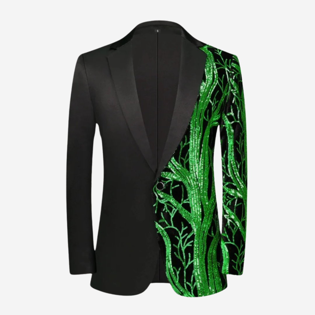 Mens Performance Blazer with Sequin Wave Pattern