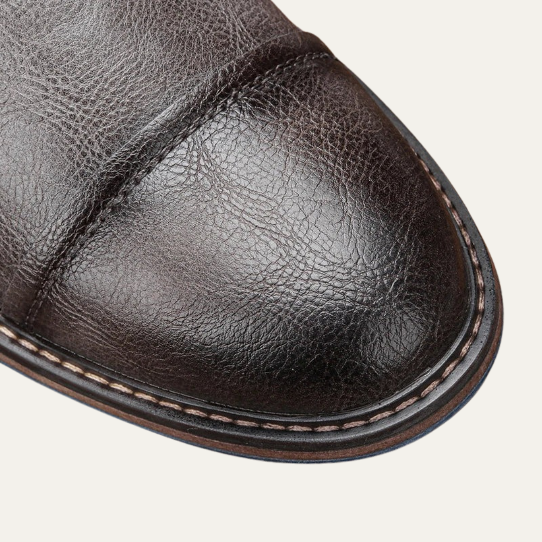 Mens Ankle Bootie Slip-On Textured Croc Pattern