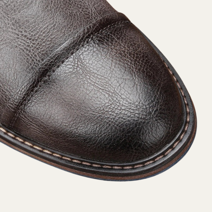 Mens Ankle Bootie Slip-On Textured Croc Pattern