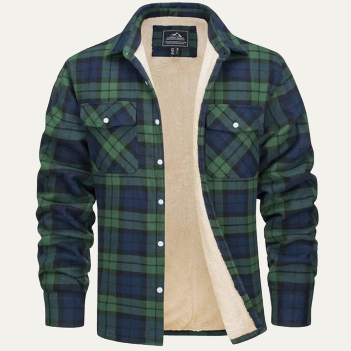 Mens Denim Trucker Jacket with Shearling Lining