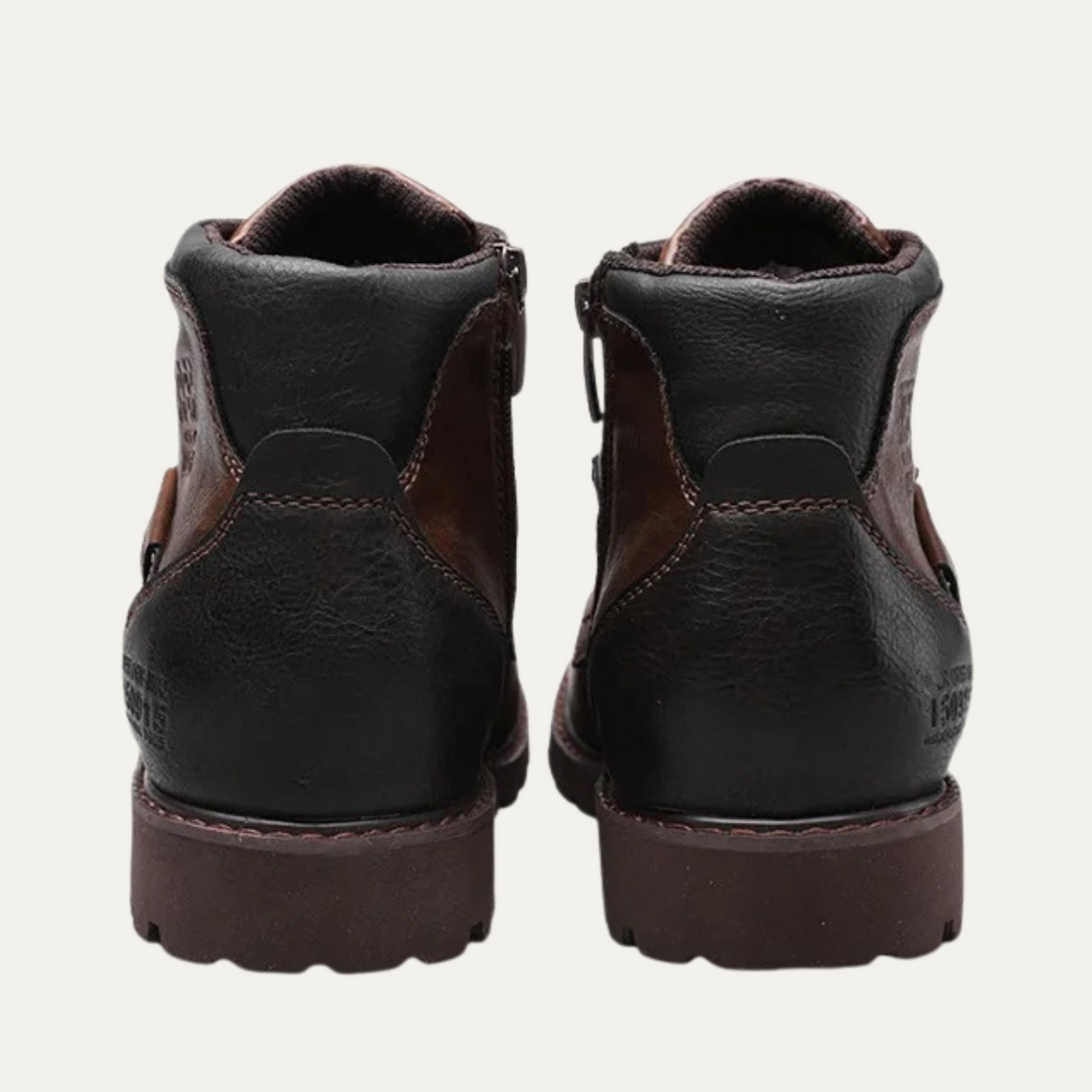Mens Ankle Biker Boots Durable Vintage Style