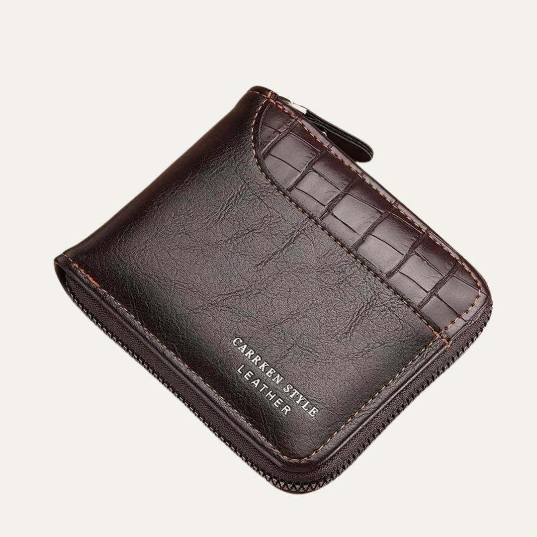 Mens Leather Coin Purse Wallet Compact Slim Design