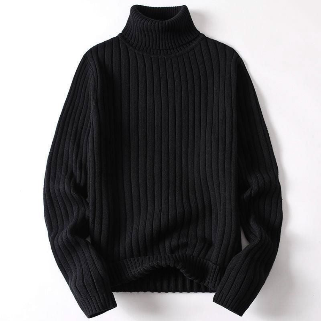 Mens Ribbed Turtleneck Sweater Oversized Fit