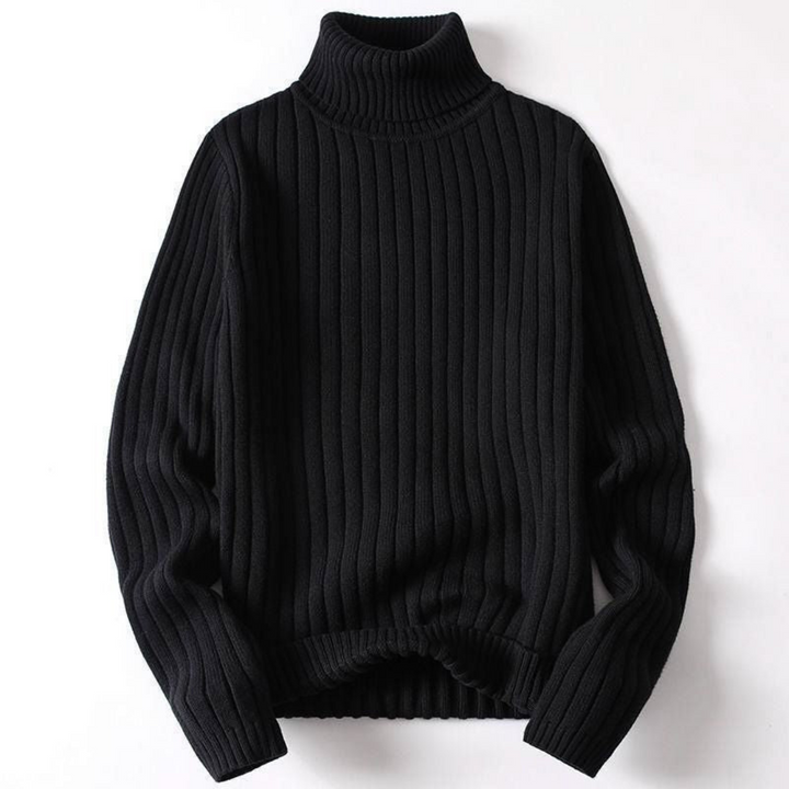 Mens Ribbed Turtleneck Sweater Oversized Fit