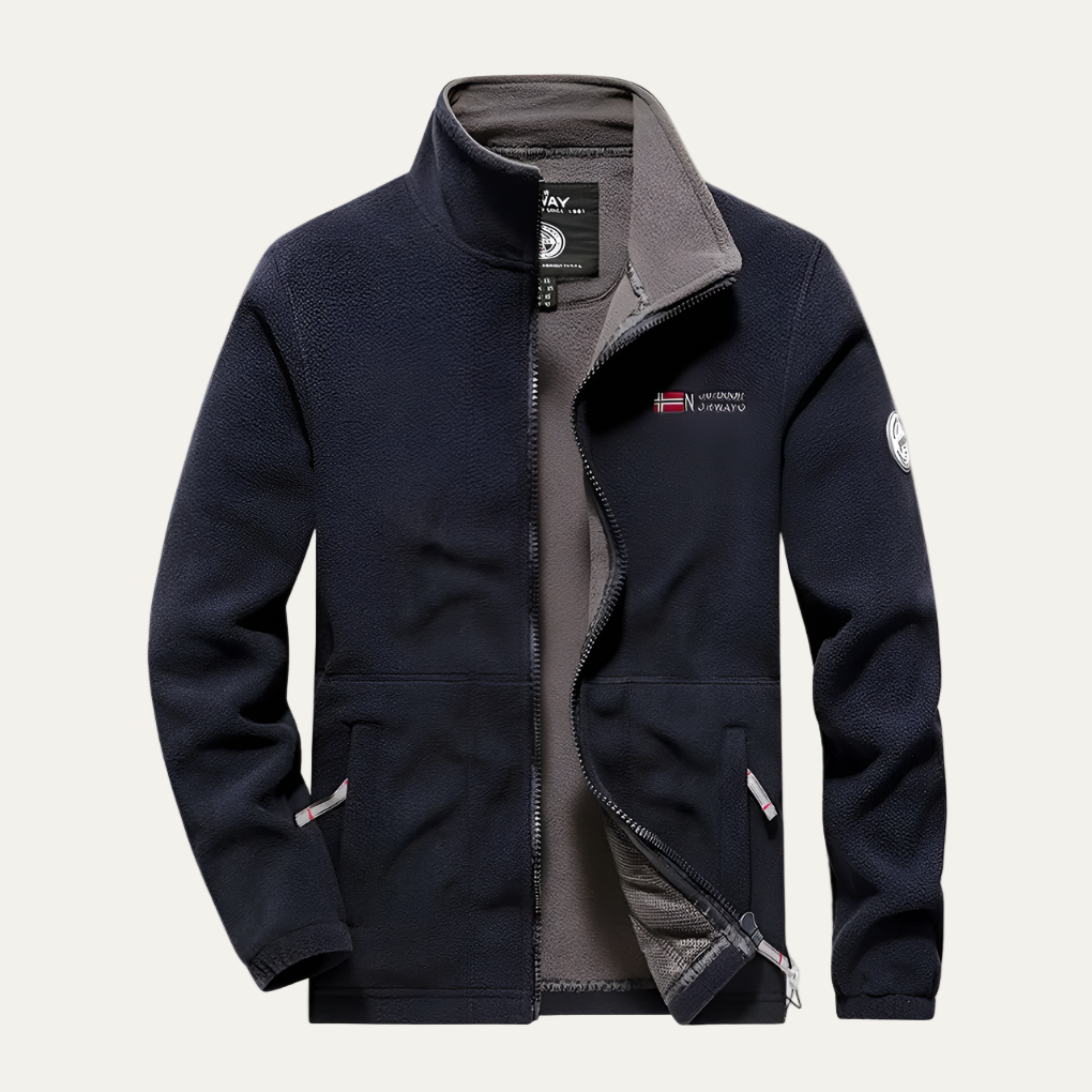 Mens Fleece Zip Jacket Structured Outdoor