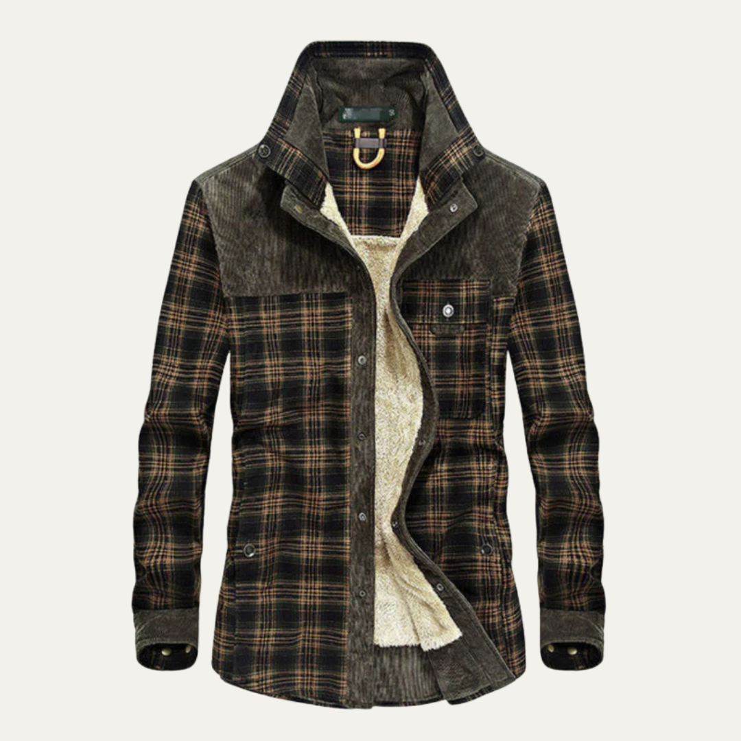 Mens Flannel Shirt Jacket Sherpa Lined Relaxed Fit