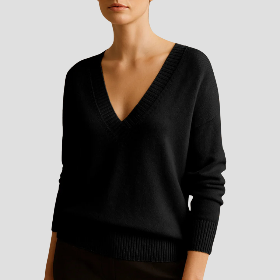 Womens Classic V-Neck Knit Sweater