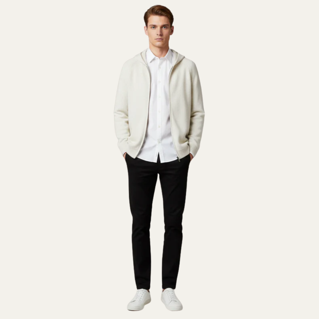Mens Knit Cardigan Full Zip Hooded