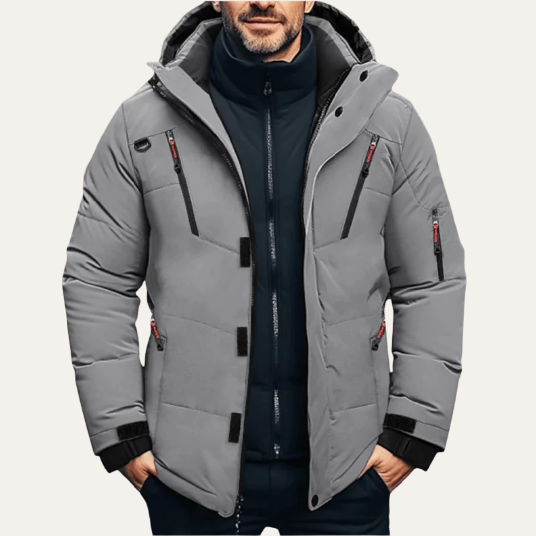 Mens Quilted Winter Parka Multi-Layer Insulated