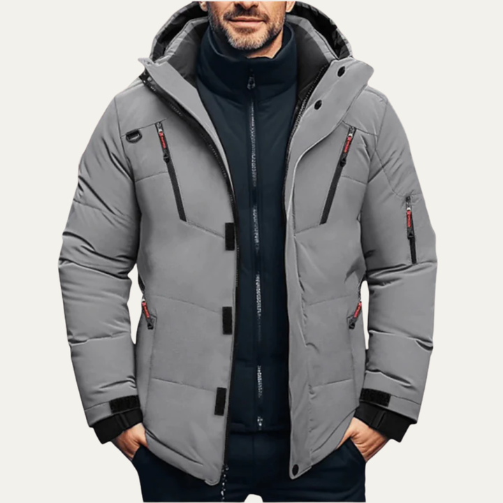 Mens Quilted Winter Parka Multi-Layer Insulated