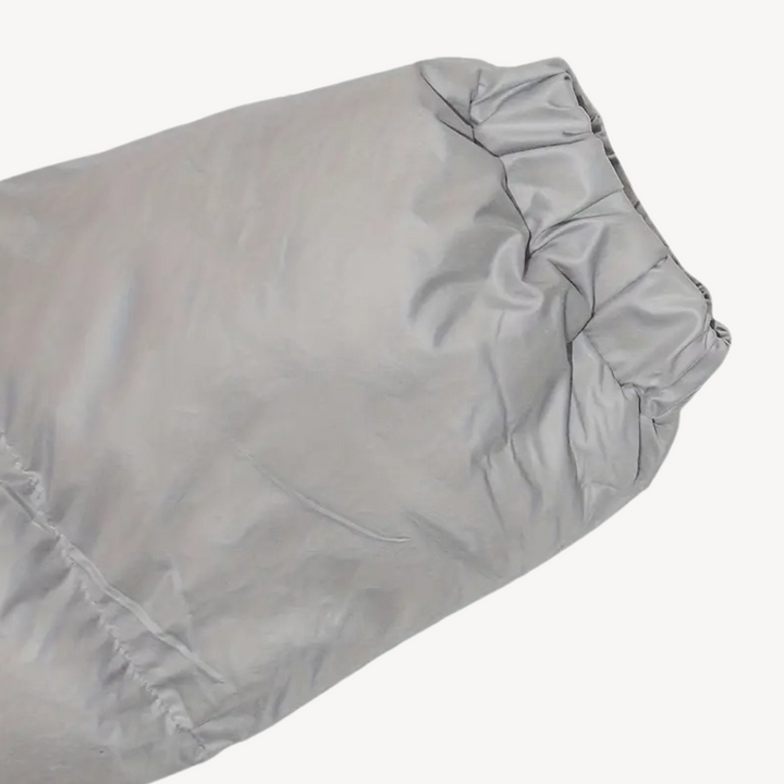 Womens Cropped Puffer Jacket with Zip Closure