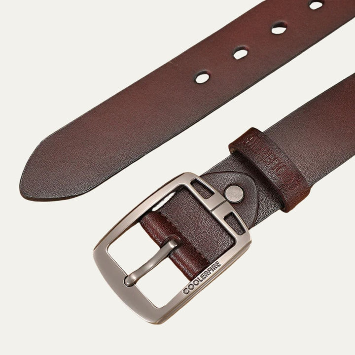 Unisex Leather Belt Genuine Cowhide Modern Vintage Style