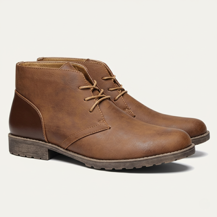 Mens Leather Boots Classic Retro Style