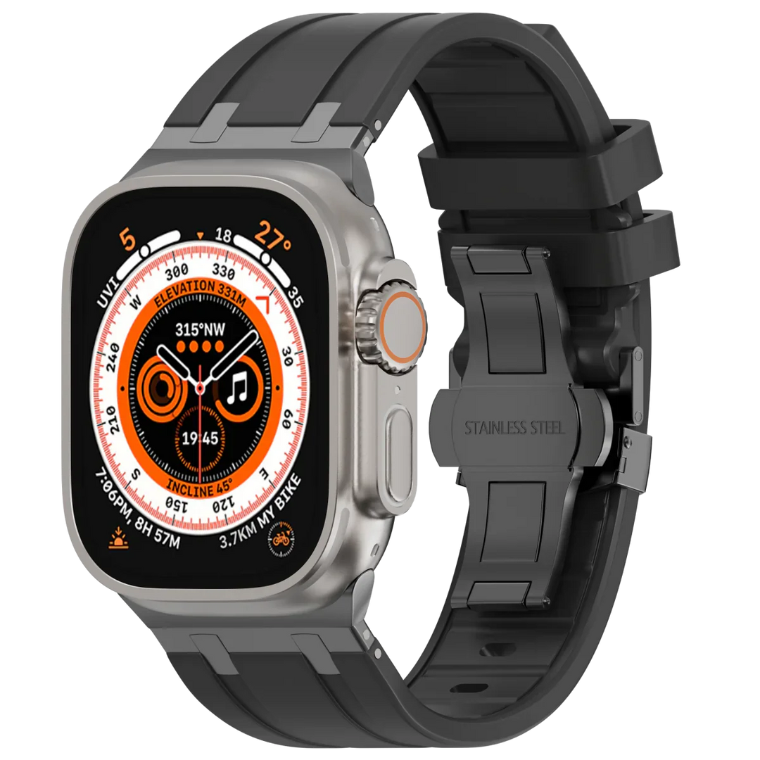 Unisex Silicone Apple Watch Band with Metal Clasp