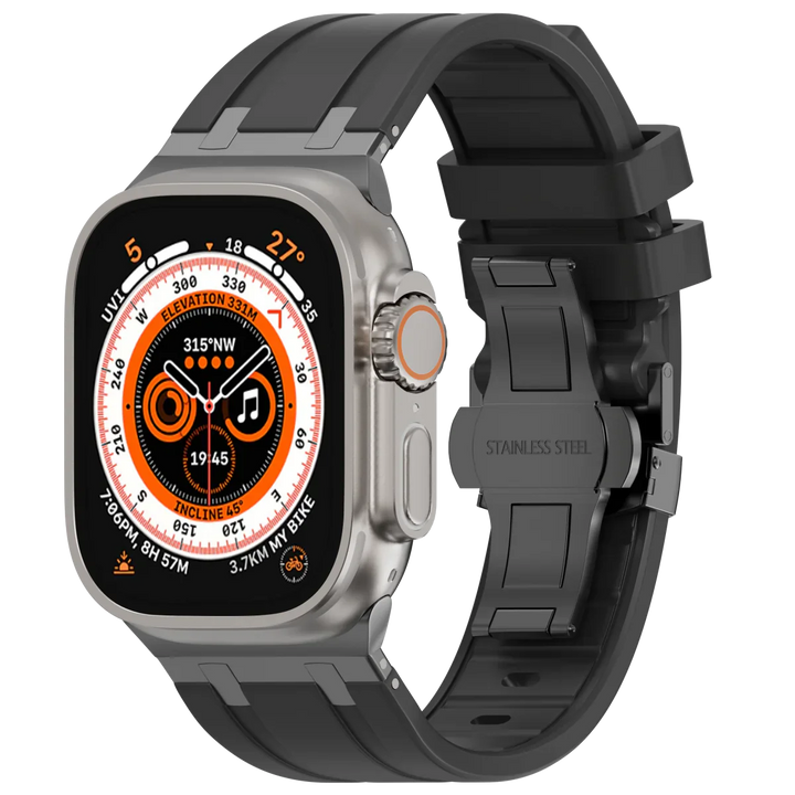 Unisex Silicone Apple Watch Band with Metal Clasp