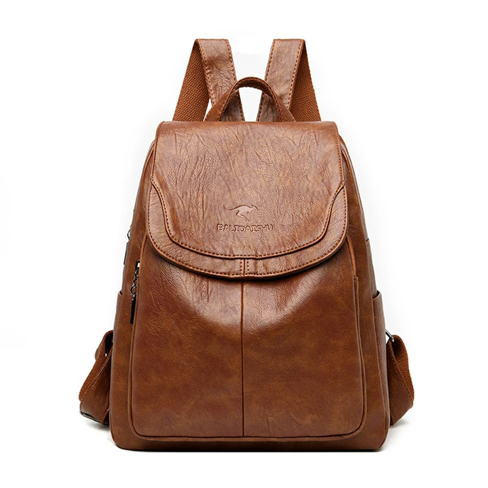Womens Leather Backpack Theft-Resistant Stylish Design - BritishMode
