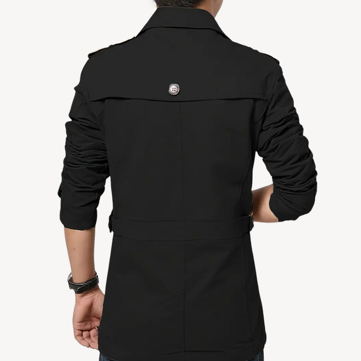 Mens Trench Coat Cotton Blend Classic Fit