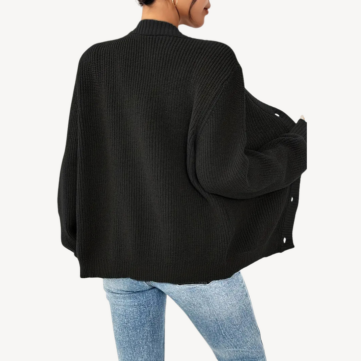 Womens Cardigan Sweater V-Neck Drop Shoulder