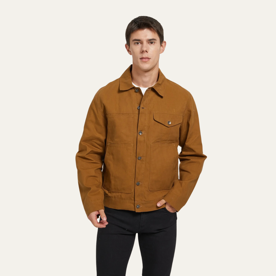 Mens Canvas Jacket Retro Ranch Style