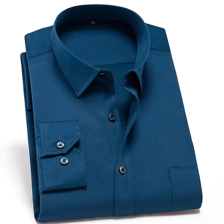 Mens Stretch Shirt Wrinkle-Resistant Comfortable Fit