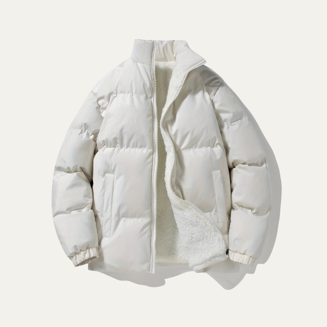Mens Puffer Jacket Plush Lined Warm Fit