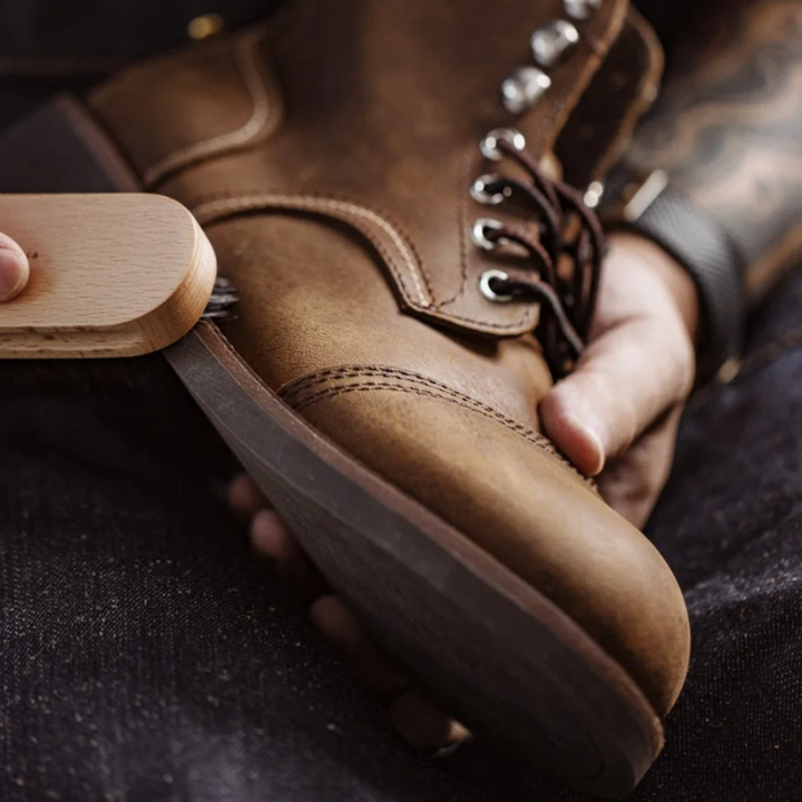 Mens Leather Combat Boots Lace-Up Style