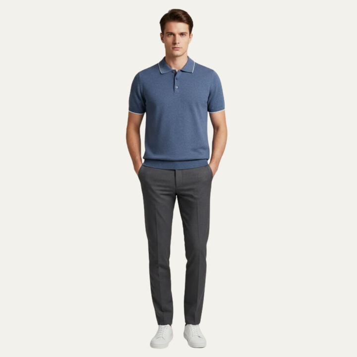 Mens Polo Shirt Structured Collar Classic Fit