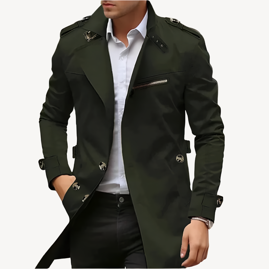 Mens Trench Coat Casual Slim Fit