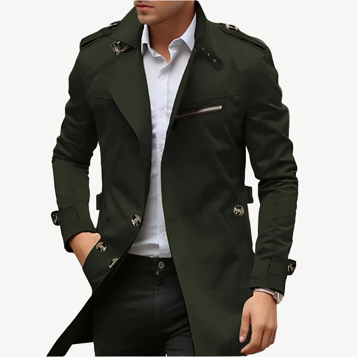 Mens Trench Coat Casual Slim Fit