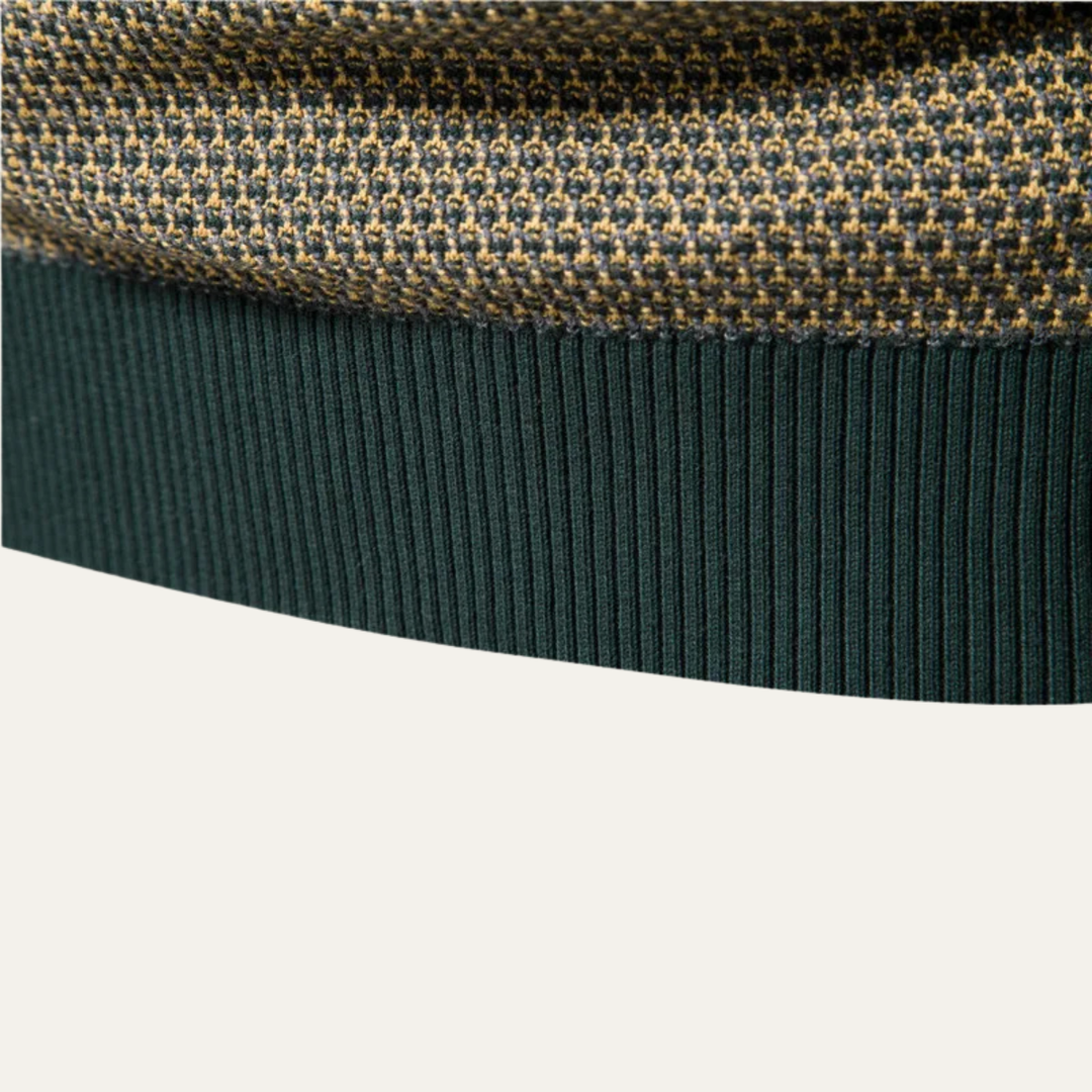 Mens Knit Jumper with Contrast Trim Winter Warm Fit