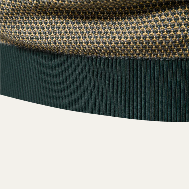 Mens Knit Jumper with Contrast Trim Winter Warm Fit