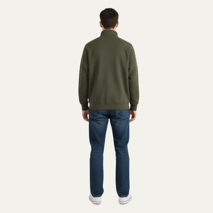 Mens Quarter Zip Sweater Soft Fleece Fit
