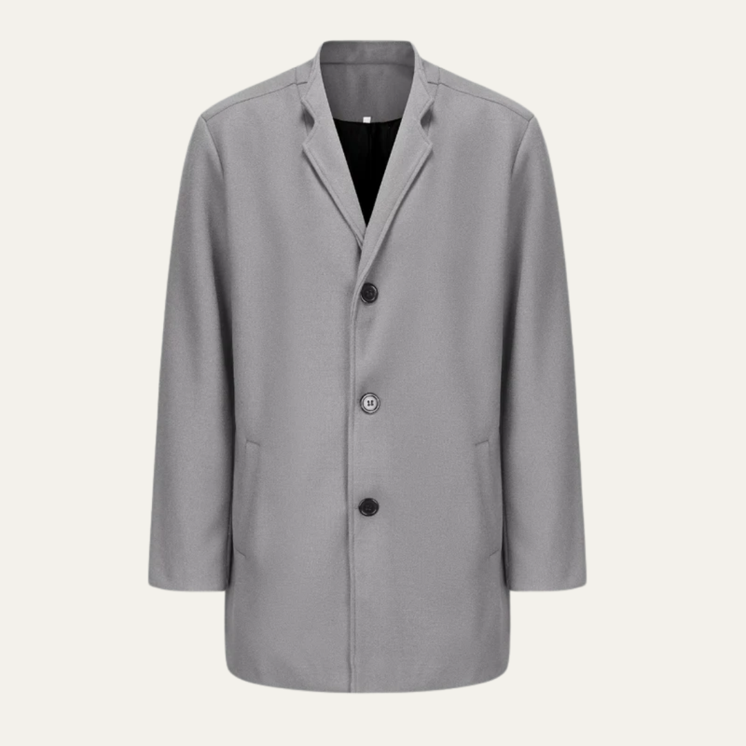 Mens Car Coat Stand Collar Minimalist Style