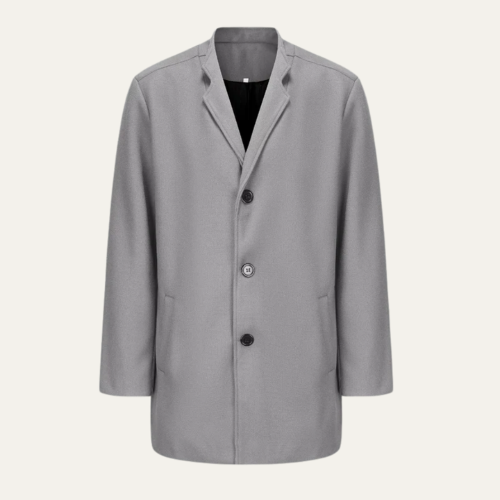 Mens Car Coat Stand Collar Minimalist Style