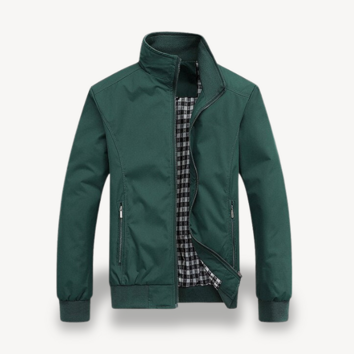 Mens Bomber Jacket Zip-Up Check Lining