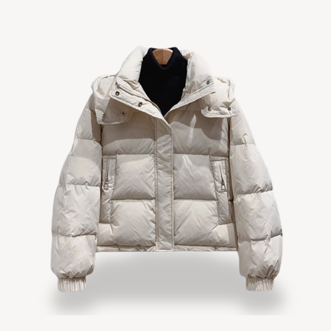 Womens Puffer Jacket with Hood Quilted Fit
