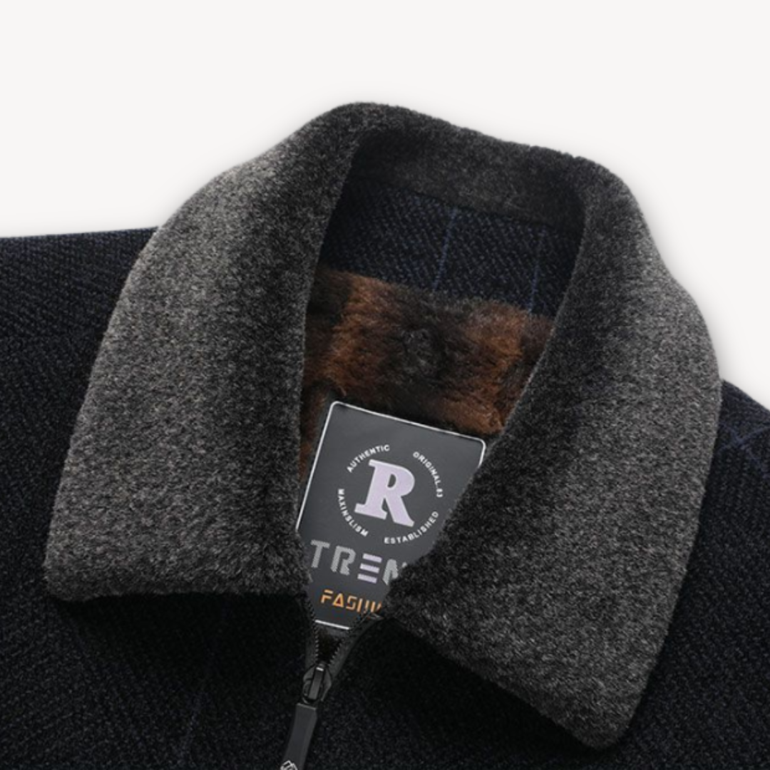 Mens Wool Blend Jacket Fur Lined Warm Outerwear