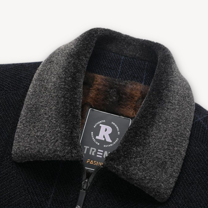 Mens Wool Blend Jacket Fur Lined Warm Outerwear