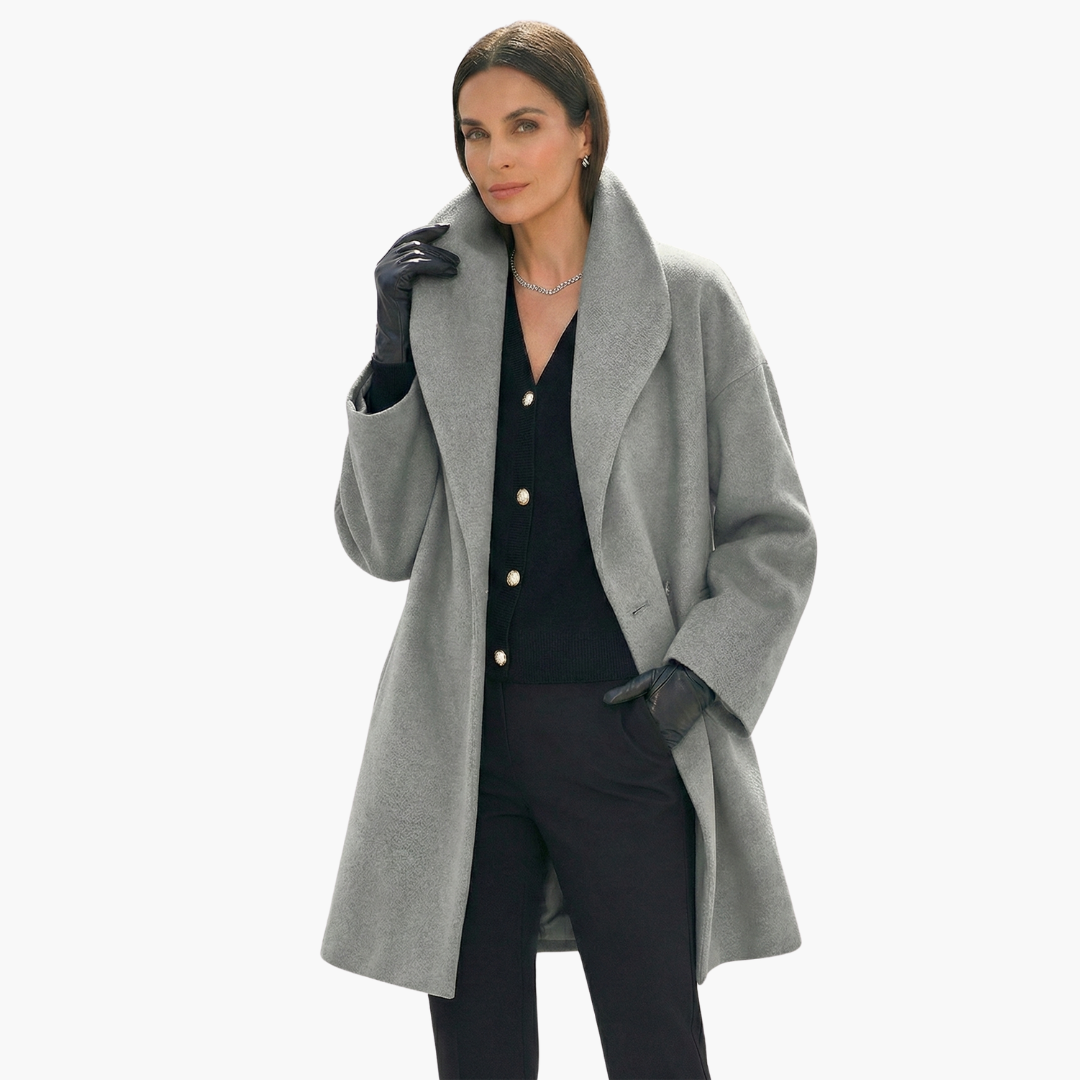 Womens Oversized Cocoon Coat Relaxed Fit