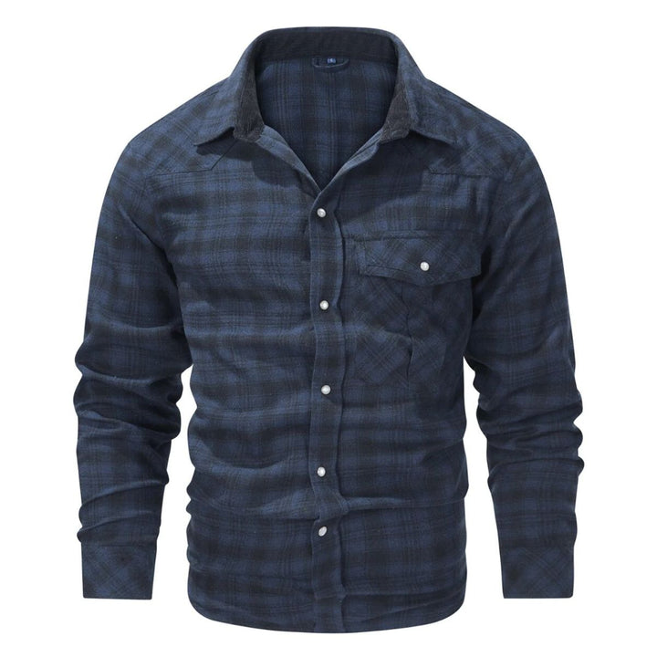 Mens Checked Shirt Cotton Long Sleeve Regular Fit