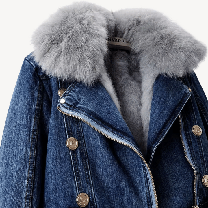Womens Denim Jacket Faux Fur Lined Regular Fit