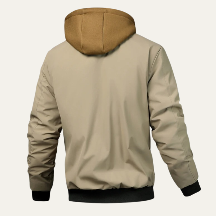 Mens Bomber Jacket Fleece Lined Hooded Warm Fit