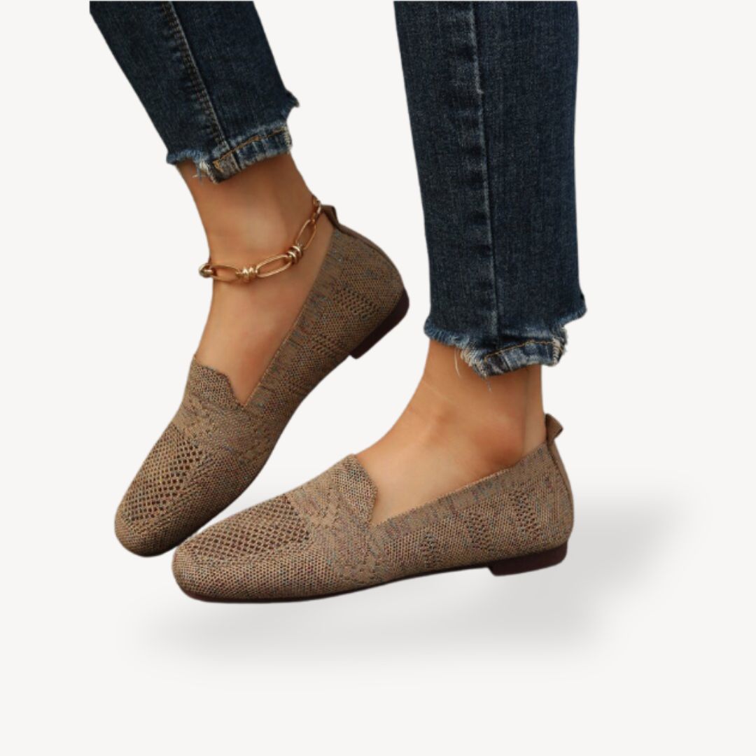 Womens Orthopedic Knitted Slip-On Loafers - BritishMode
