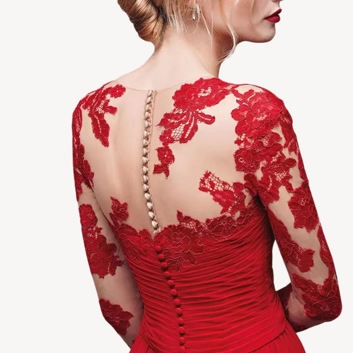 Womens Maxi Dress Lace Long Sleeve