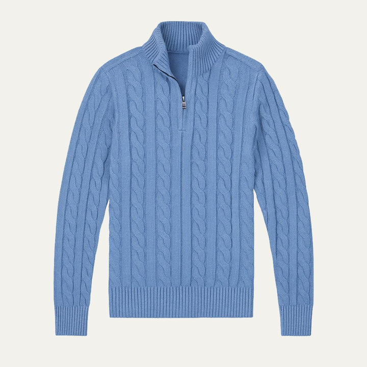 Mens Half-Zip Jumper Merino Wool Classic Fit