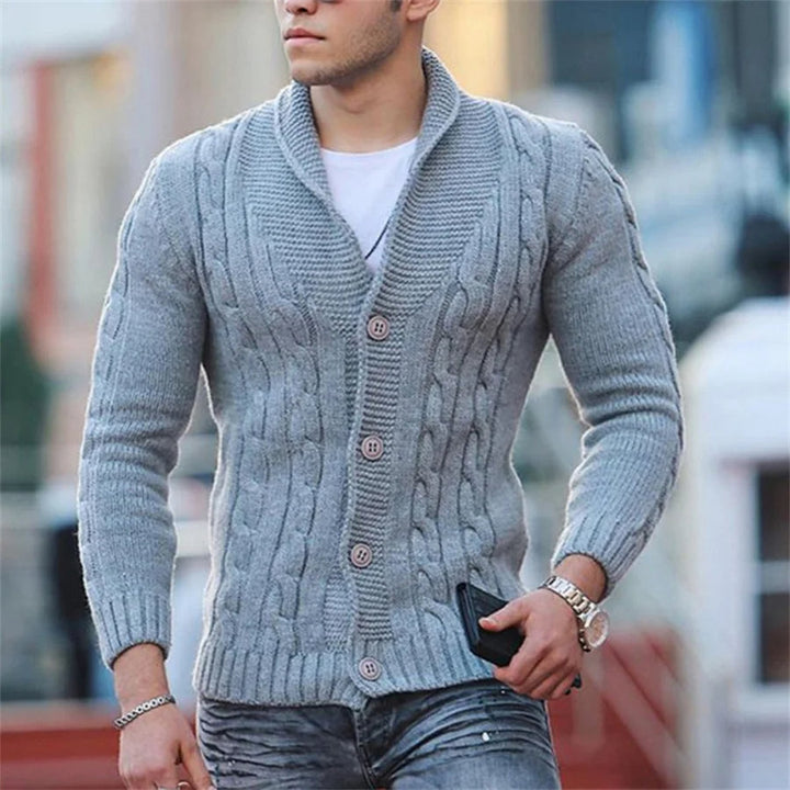 Mens Sweater Cardigan Wool Blend Relaxed Fit