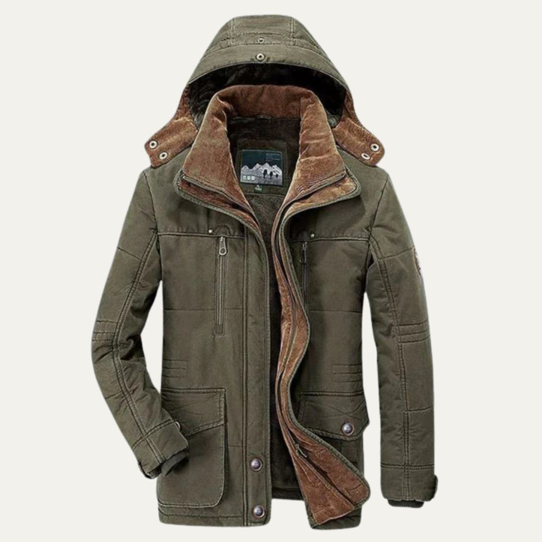 Mens Winter Parka Heavy Fur Lined Insulated