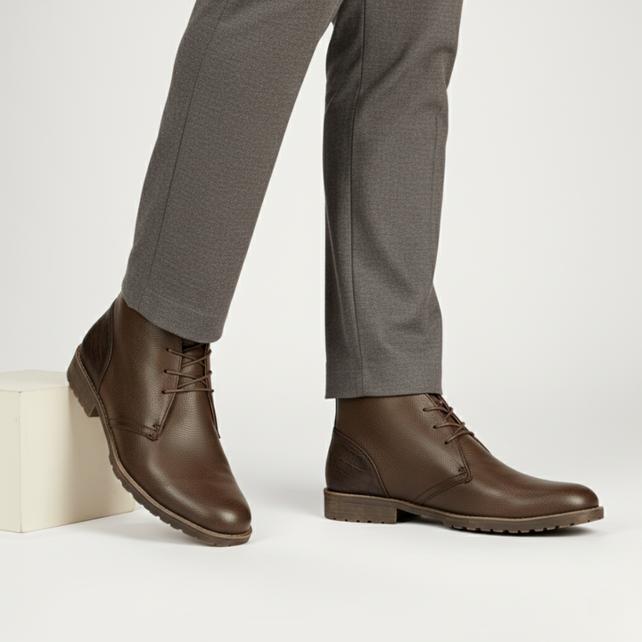 Mens Leather Boots Classic Retro Style