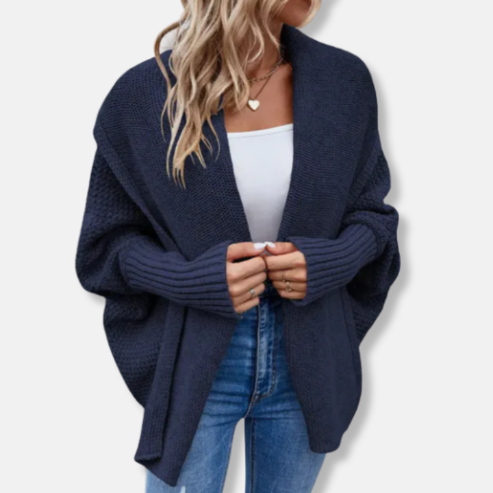 Womens Oversized Cardigan Chunky Knit Ribbed Cuffs