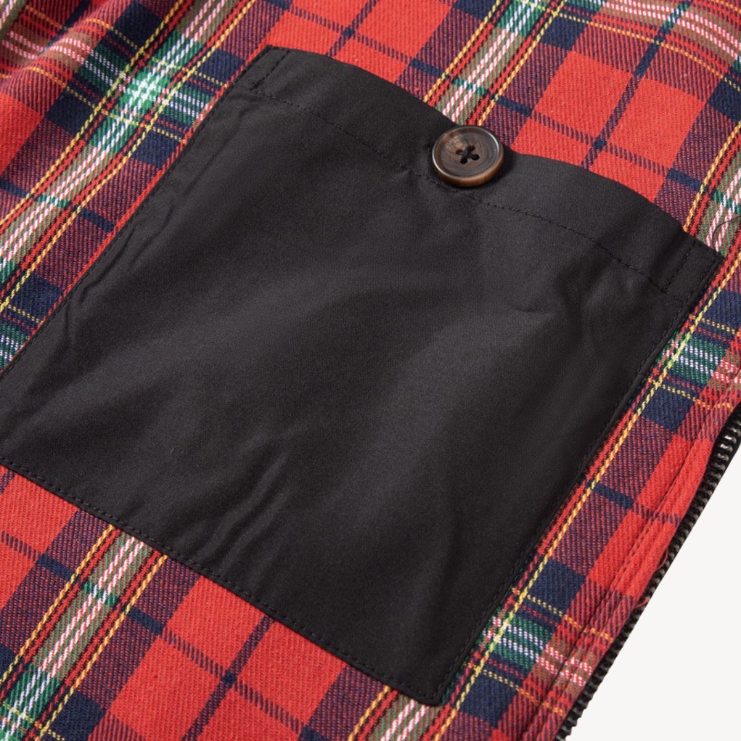 Mens Harrington Jacket with Plaid Lining Classic Fit